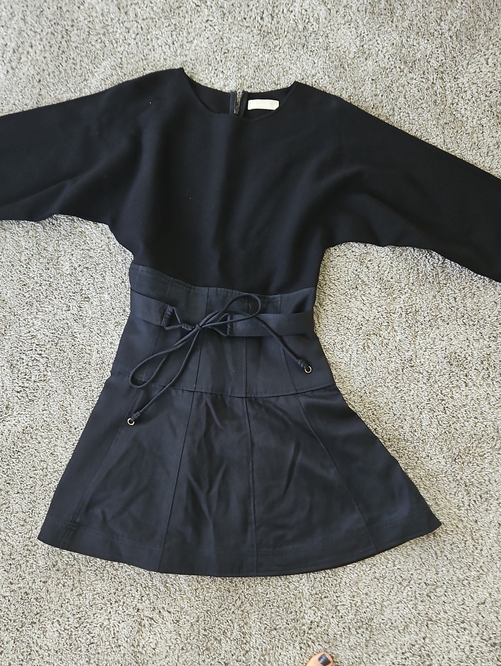 Ulla Johnson Black Crewneck Dress with Back Zip 8 - Picture 2 of 13